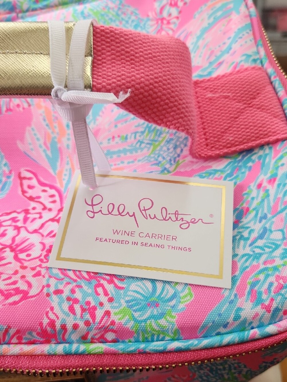 Lilly Pulitzer Pink Floral Insulated Cooler Bag - Picture 2 of 5